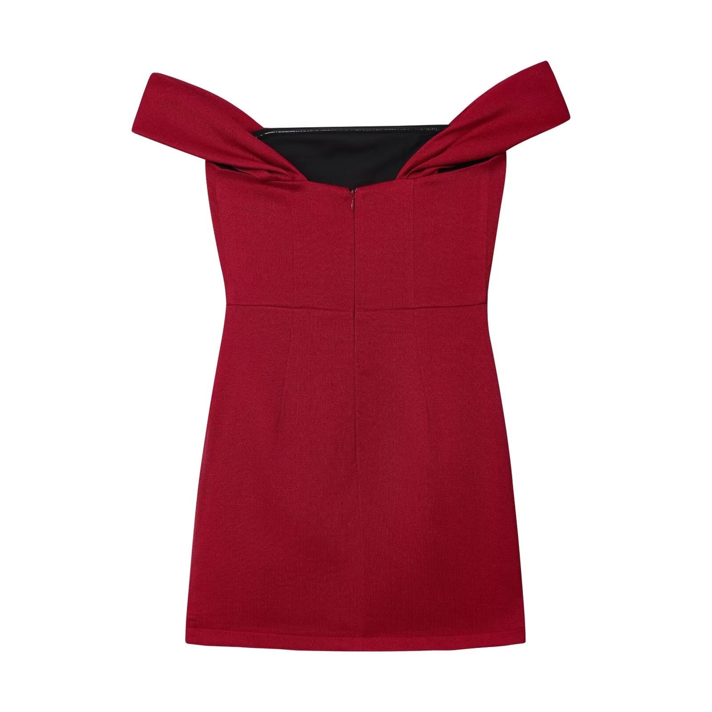 Women's new fashion off shoulder sleeveless pleated mini dress