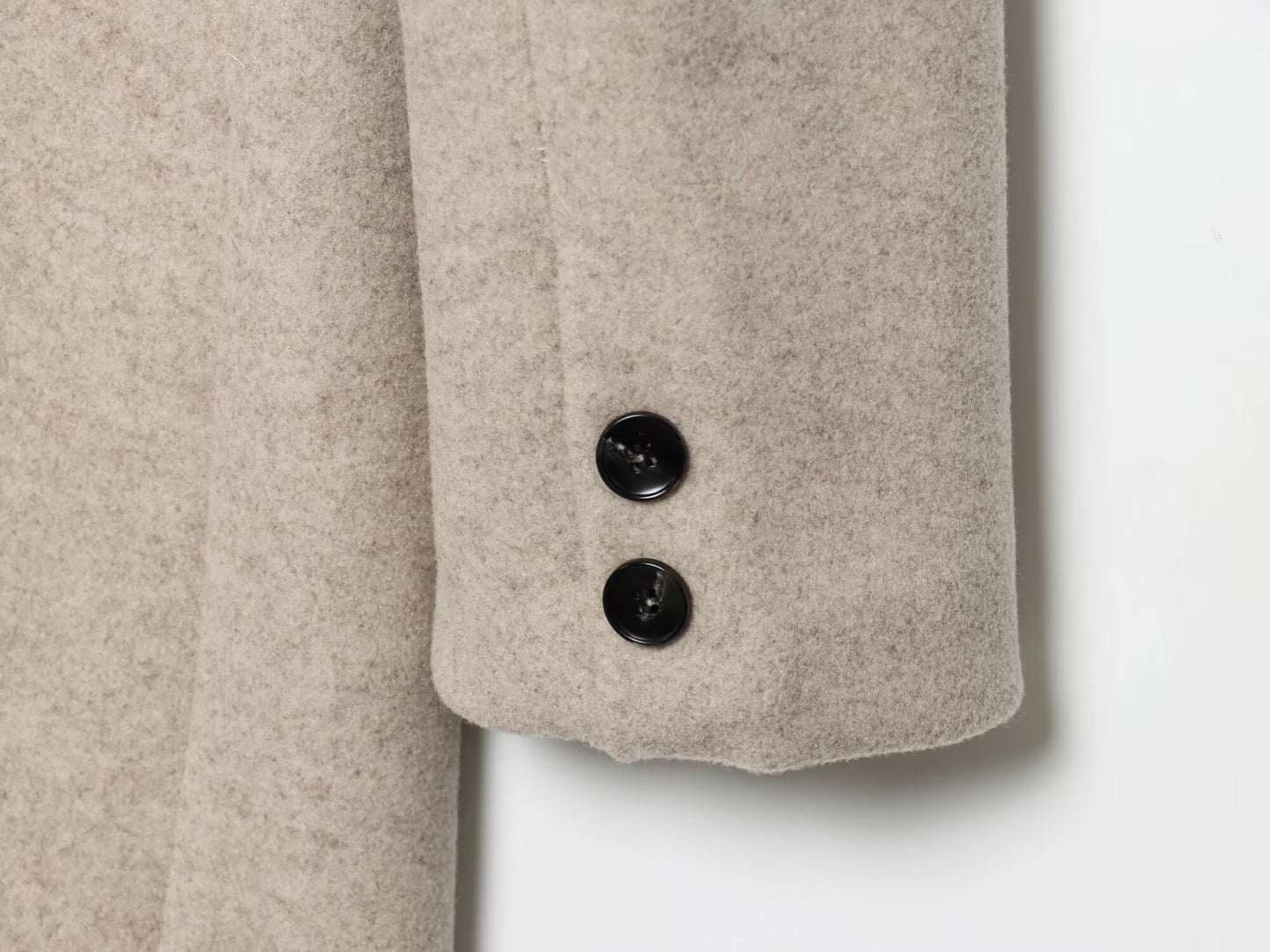 Women's New Fashion with Shoulder Pads Long Style Soft Texture Woolen Coat