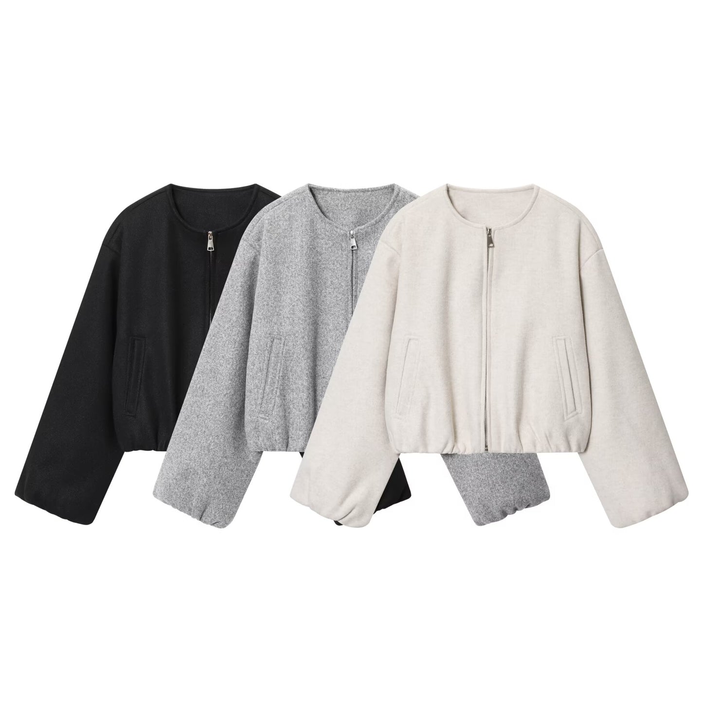 Women's 2025 fashion O Neck soft texture flying jacket Coat