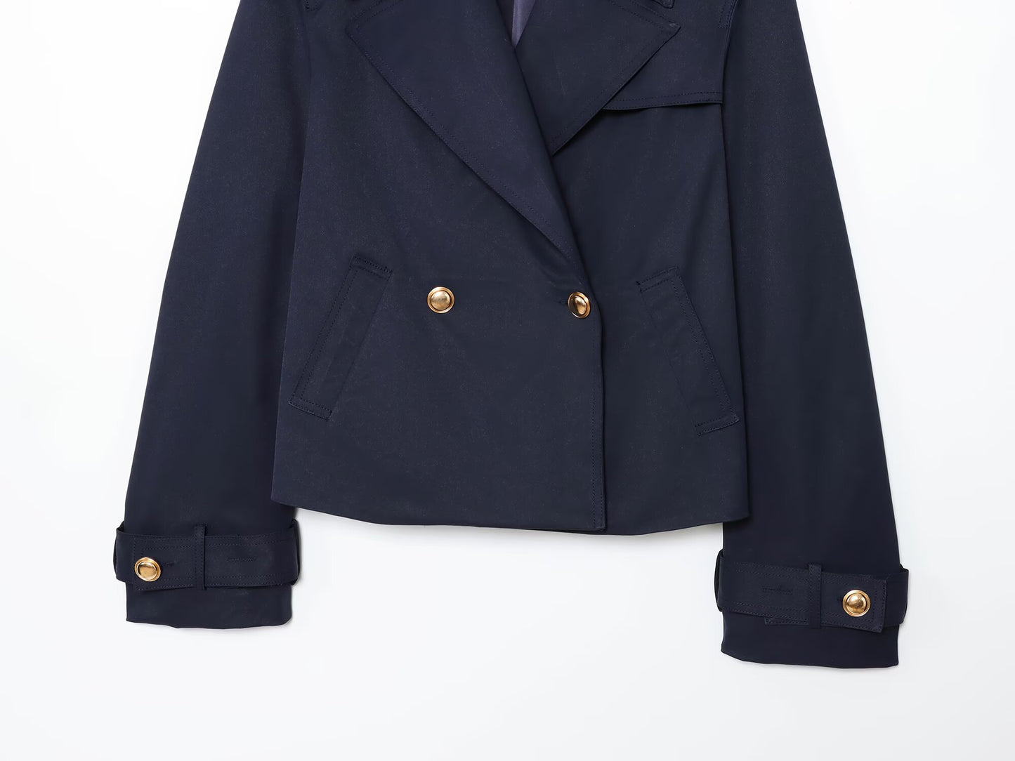 Women's new fashion casual double breasted short lapel Coat