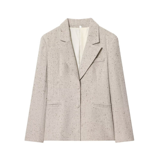 Women's new slim lapel printed Blazer Coat