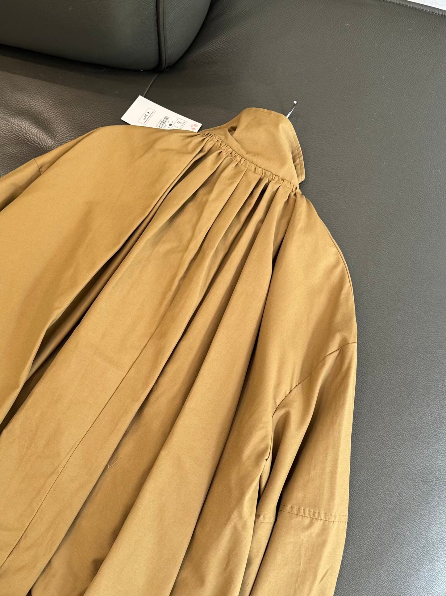 Women's new fashion loose stand collar pleated flight jacket Coat