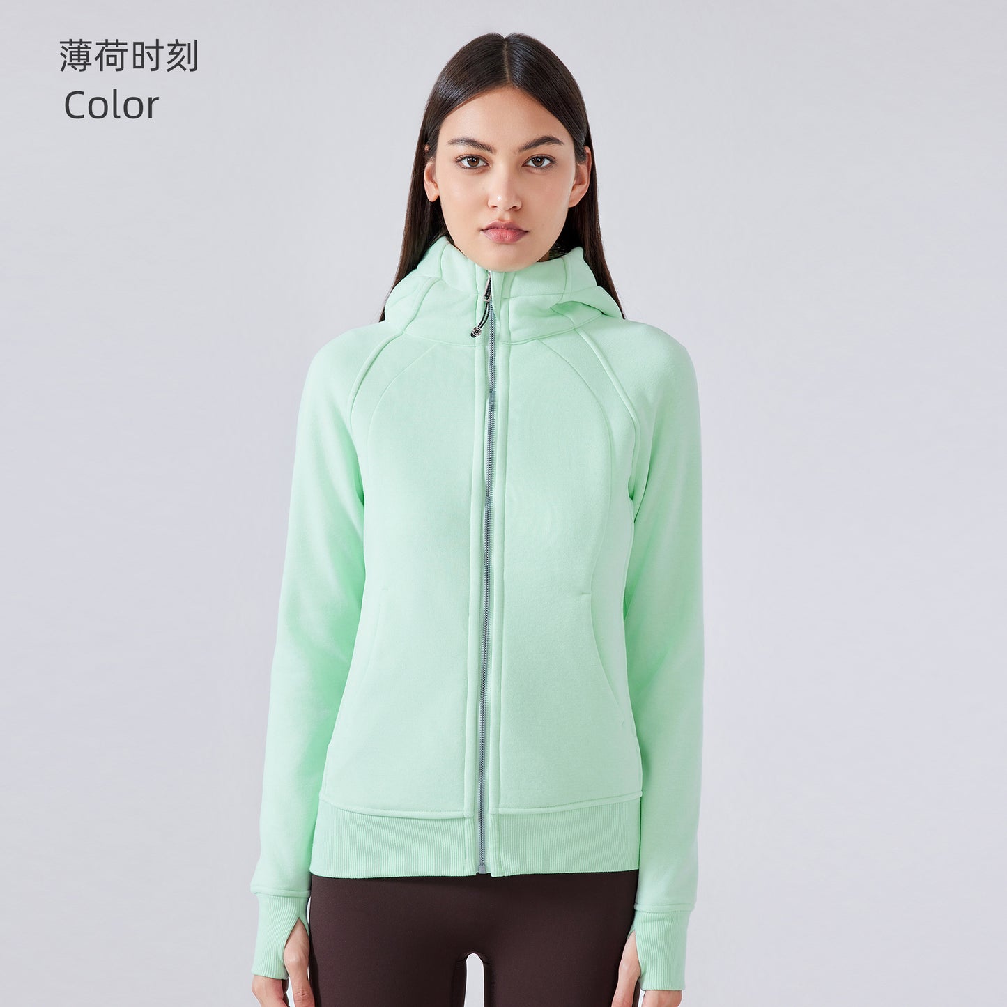 Women's new padded warm hooded coat outdoor fitness sweater yoga jacket