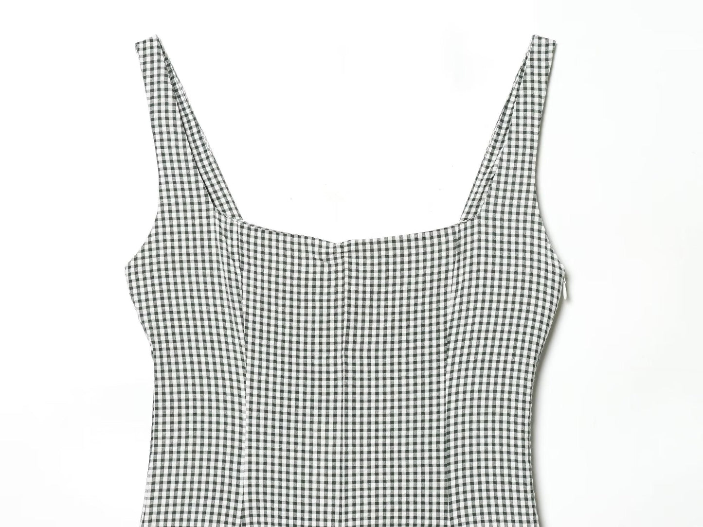 Women's sleeveless plaid MIDI dress