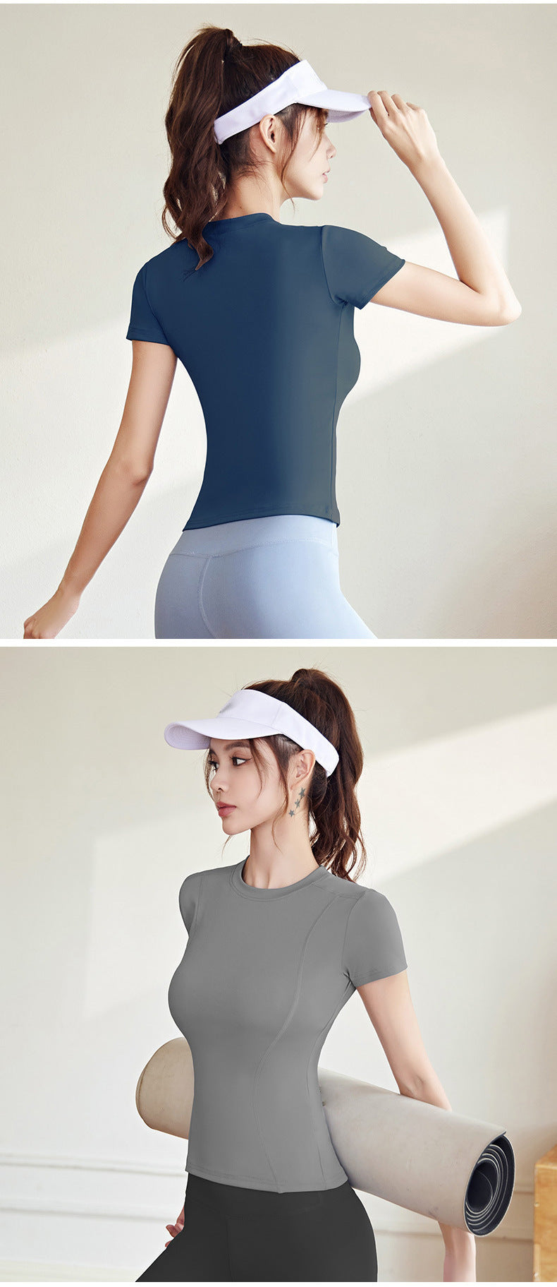 LU Women's new thin sports tight yoga clothes short sleeve top running fitness T-shirt