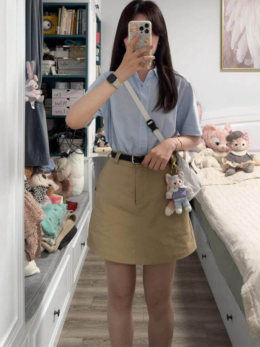 Men's and Women's New Fashion Casual Joker Cotton Twill Embroidered Short-sleeved Shirt