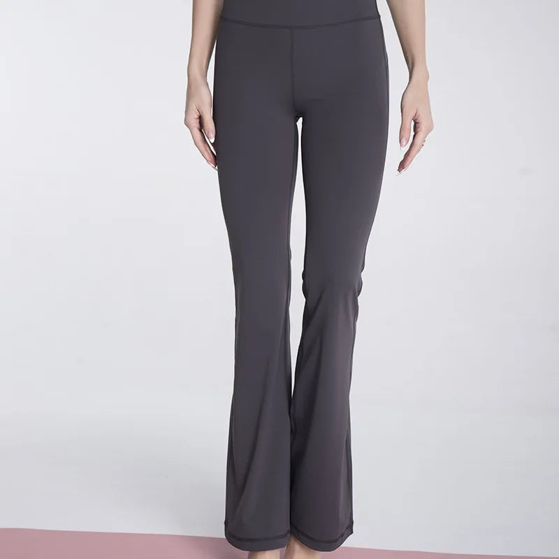 Women's Loose High Waist Yoga Bell Bottoms for Women's Fitness and High Elasticity Outdoor Yoga Pants.