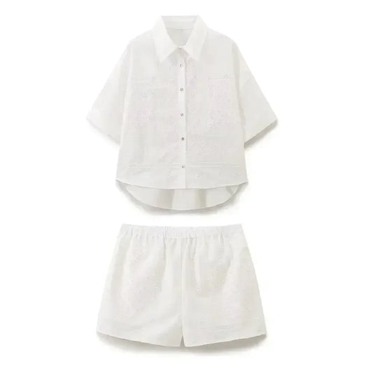 Women's new fashion embroidery decoration casual asymmetrical poplin shirt retro long sleeved button up women's shirt chic top