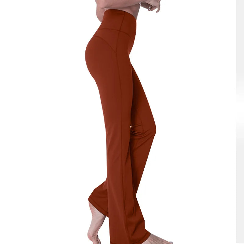 Women's Loose High Waist Yoga Bell Bottoms for Women's Fitness and High Elasticity Outdoor Yoga Pants.