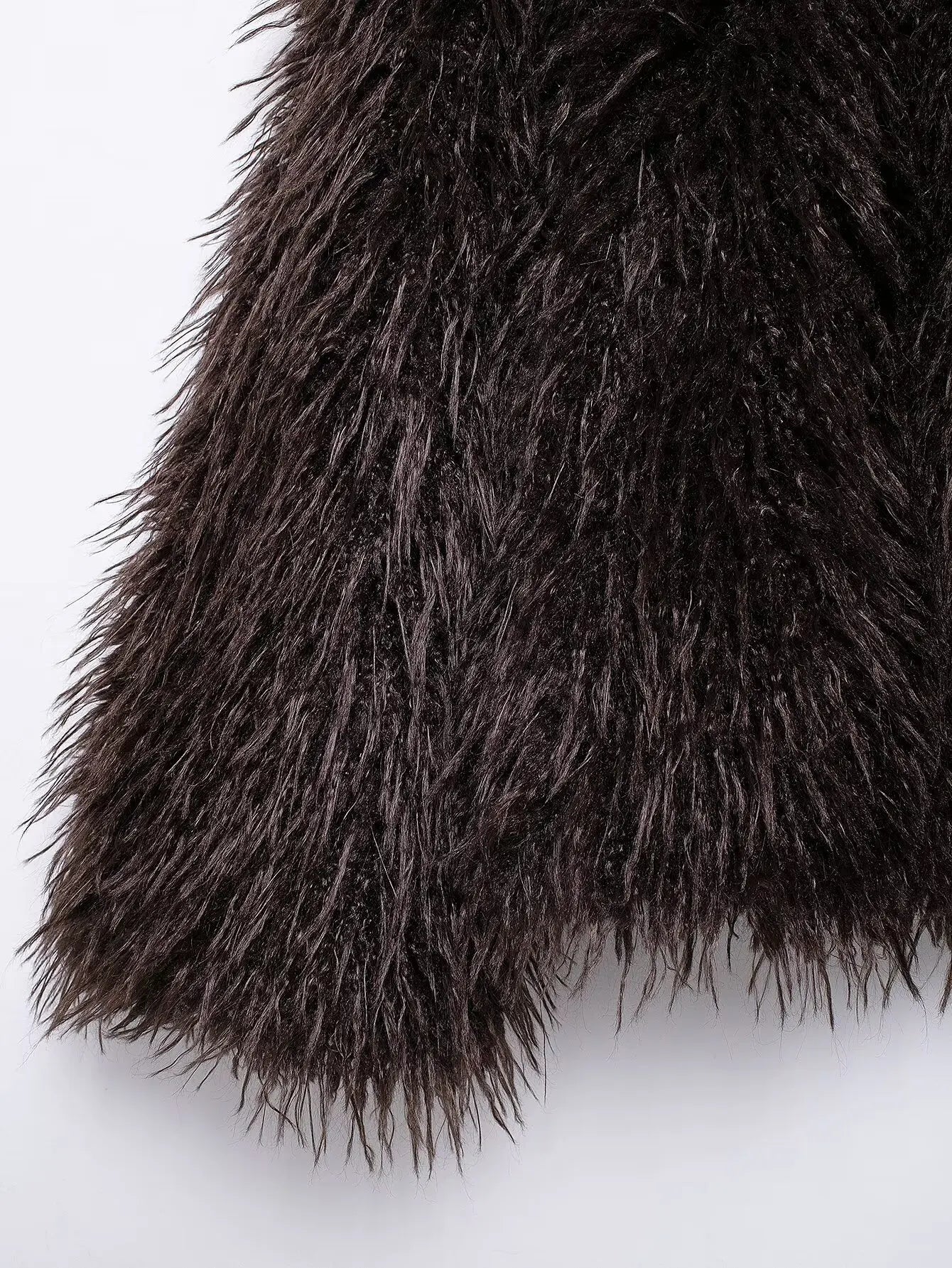 Women's winter Fashion loose faux fur effect warm V Neck Blended Coat retro long sleeved button up women's Coat Chic top