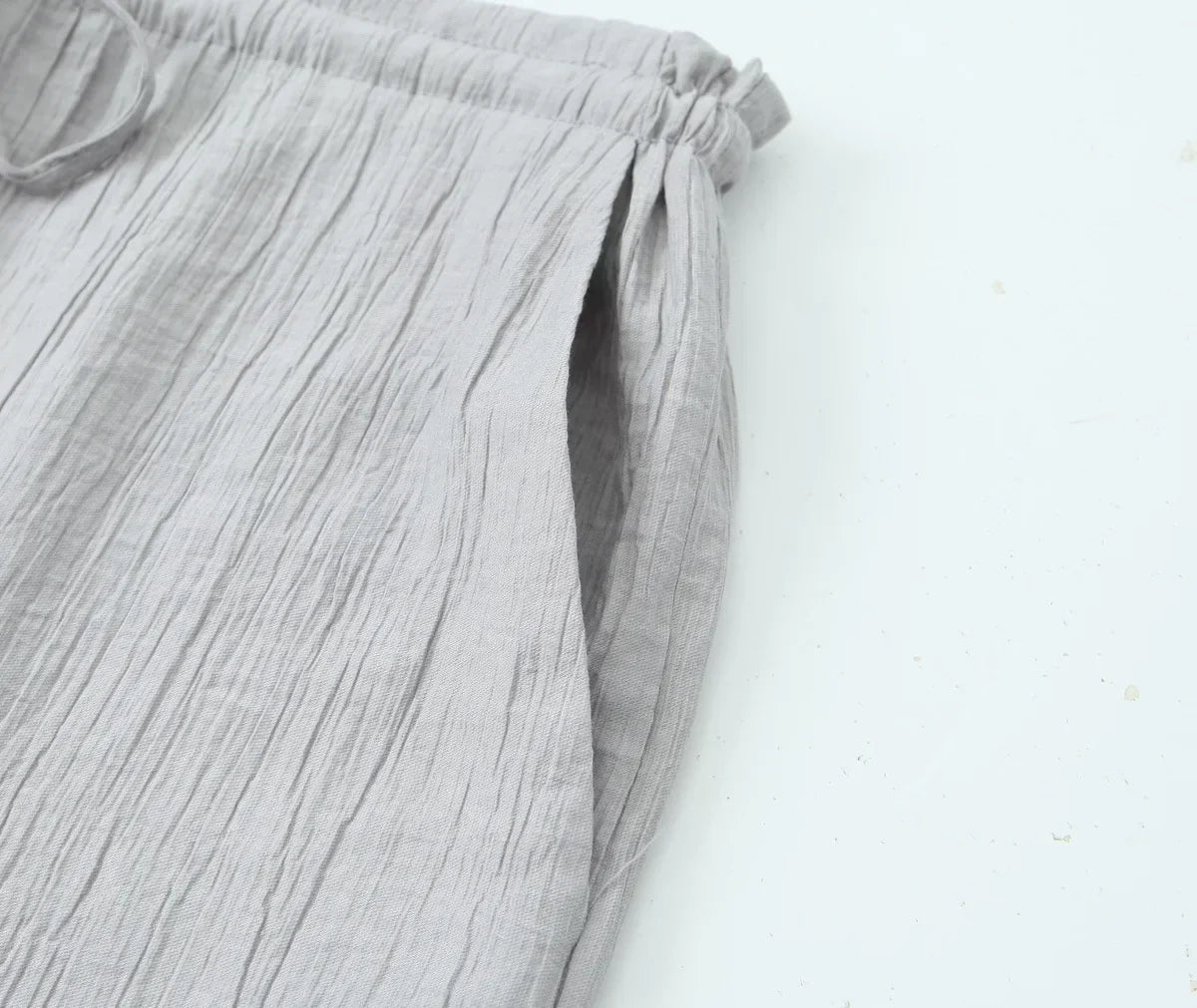 Women's new Chic Fashion loose side pocket pants casual versatile textured pants retro high waisted lace up women's pants