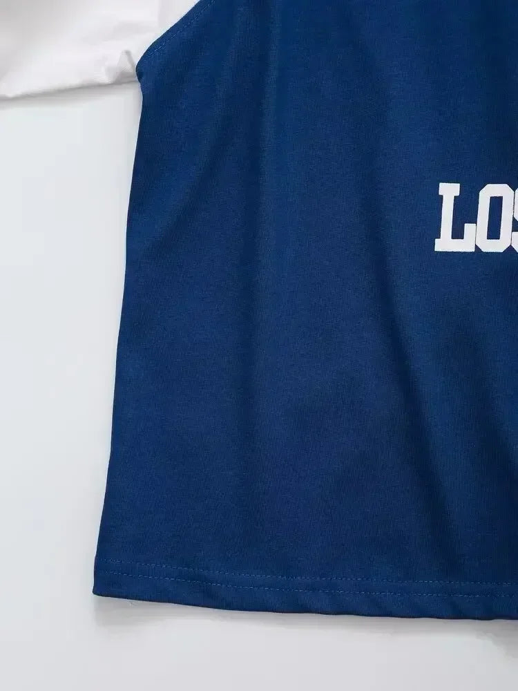 Women's 2024 New Fashion Print Letter Decoration Loose Short sleeved Tshirt Retro Casual O Neck Tee Shirt Tops Mujer