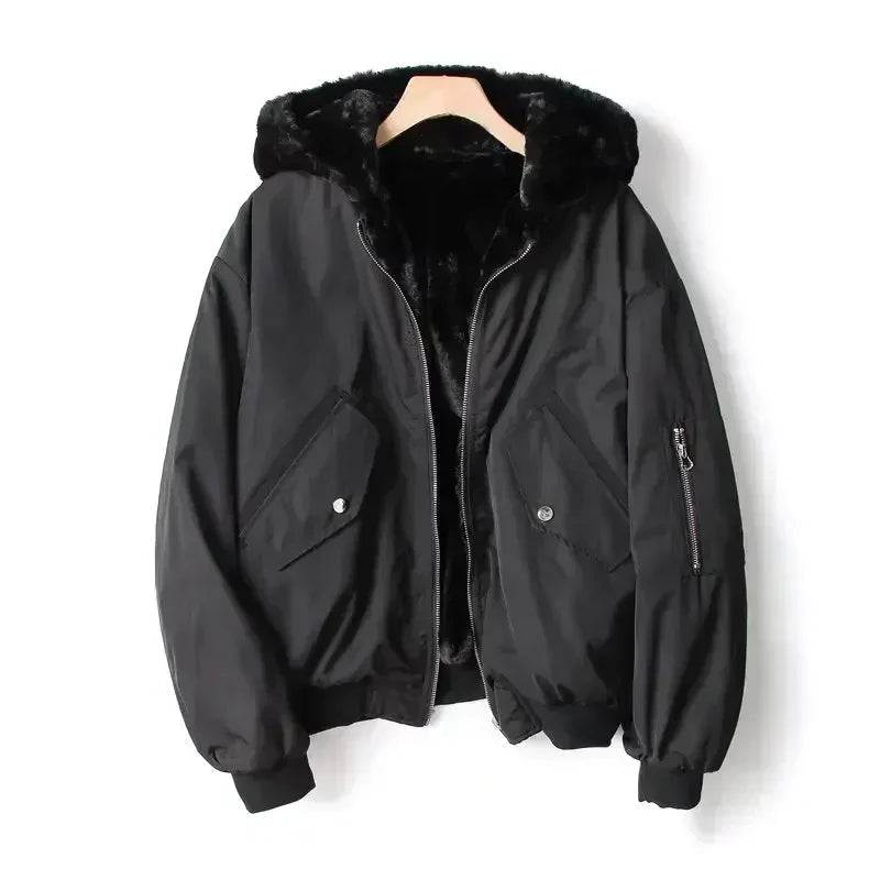 Women 2023 New Fashion Two-sided Penetrate Jacket Coat Vintage Long Sleeve Zipper Female Outerwear Chic Overshirt