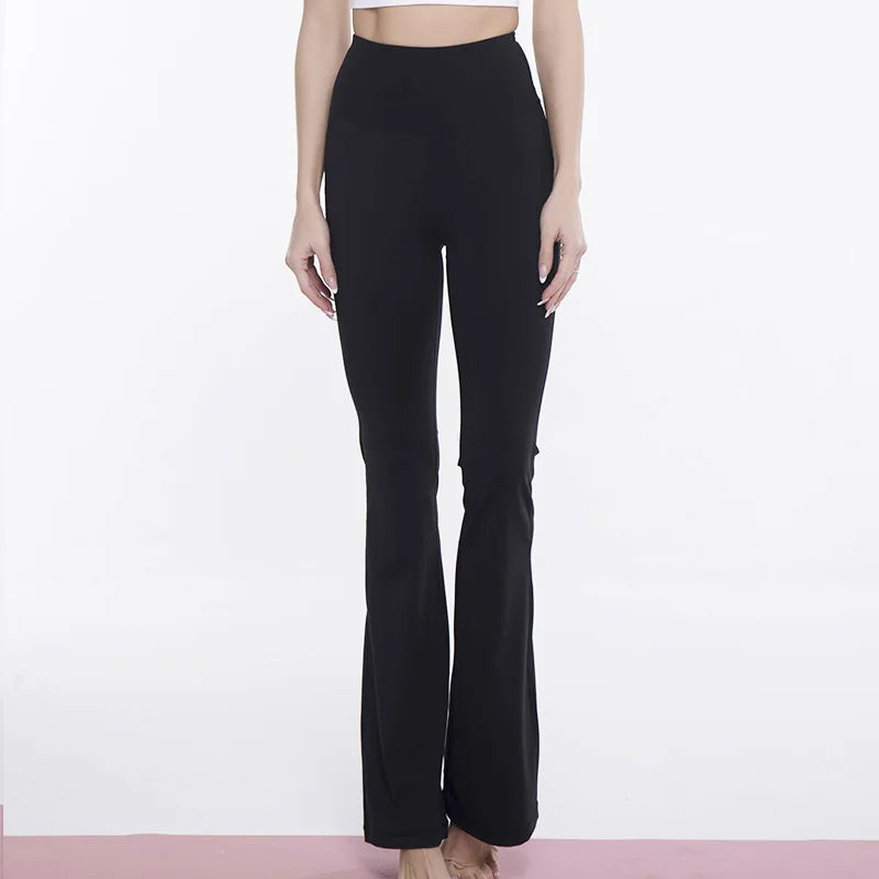 Women's Loose High Waist Yoga Bell Bottoms for Women's Fitness and High Elasticity Outdoor Yoga Pants.