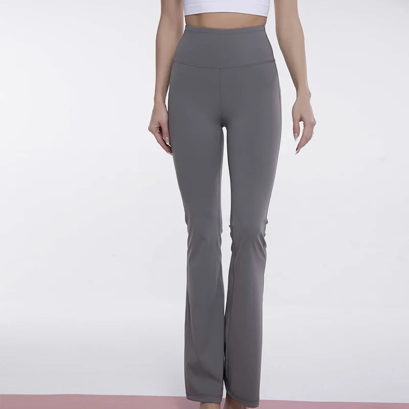 Women's Loose High Waist Yoga Bell Bottoms for Women's Fitness and High Elasticity Outdoor Yoga Pants.