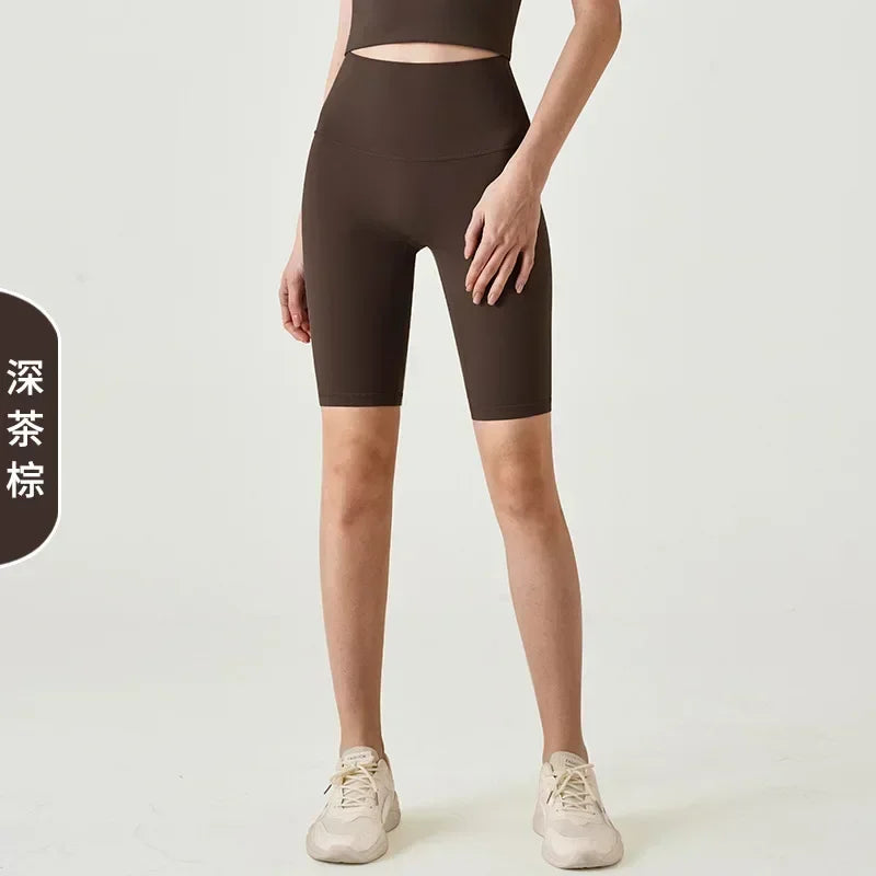 Spring and Summer New T-line-free Solid Color Yoga Shorts Five-point Yoga Pants Tight Elastic Exercise Fitness