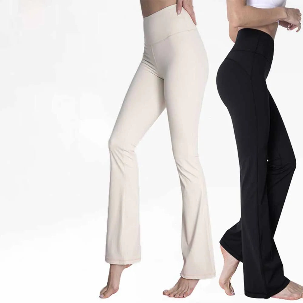 Women's Loose High Waist Yoga Bell Bottoms for Women's Fitness and High Elasticity Outdoor Yoga Pants.
