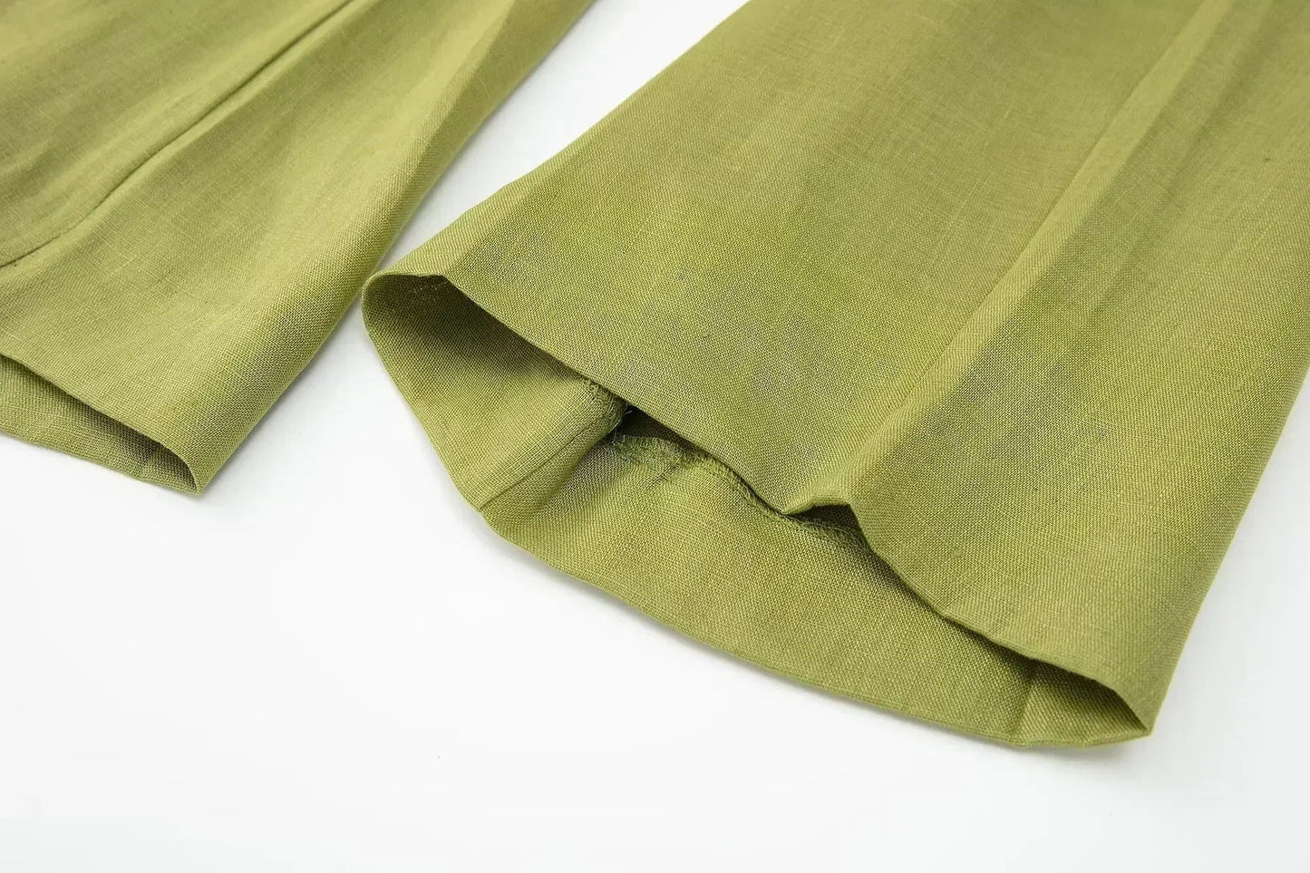 Women's New Chic Fashion Loose Side Pocket Linen Blended Wide Leg Pants Retro Elastic Waist Drawstring Women's Pants Mujer