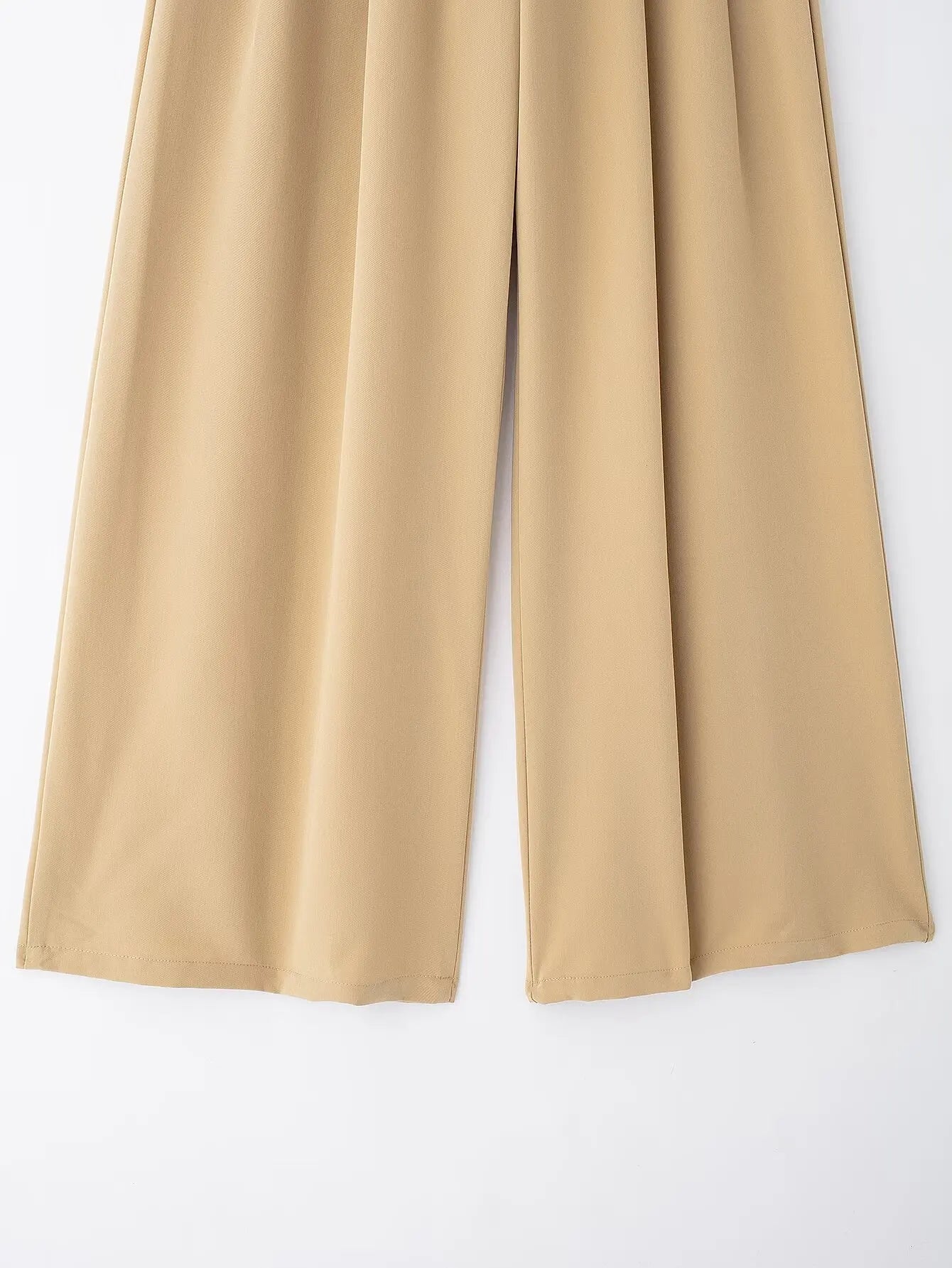 Women's new Fashion pleated decoration loose side pocket casual versatile wide leg pants retro high waisted zipper women's pants