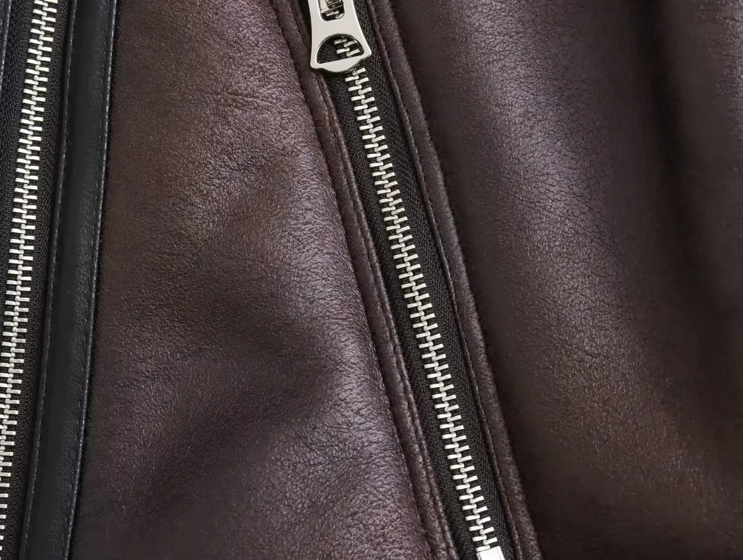 Women New Fashion With belt Warm two-sided Fur Faux Leather Jacket Coat Vintage Long Sleeve Zipper Female Outerwear Tops