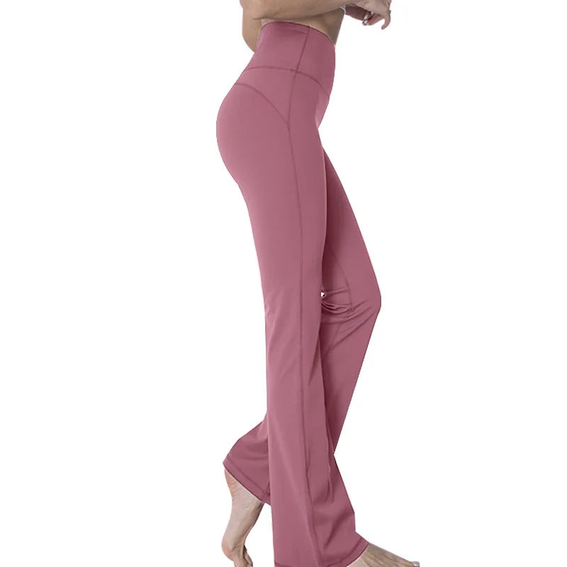 Women's Loose High Waist Yoga Bell Bottoms for Women's Fitness and High Elasticity Outdoor Yoga Pants.