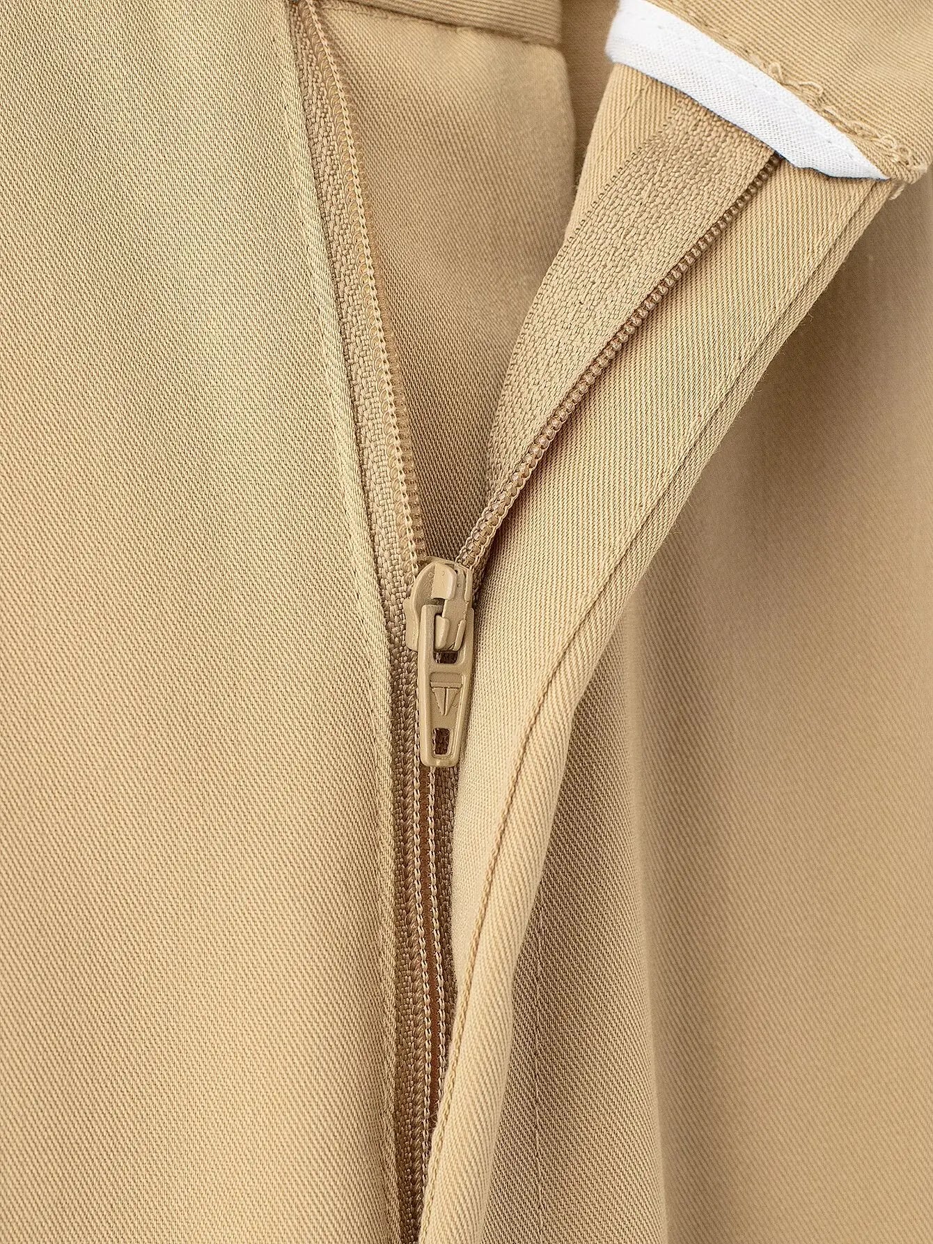 Women's new Fashion pleated decoration loose side pocket casual versatile wide leg pants retro high waisted zipper women's pants