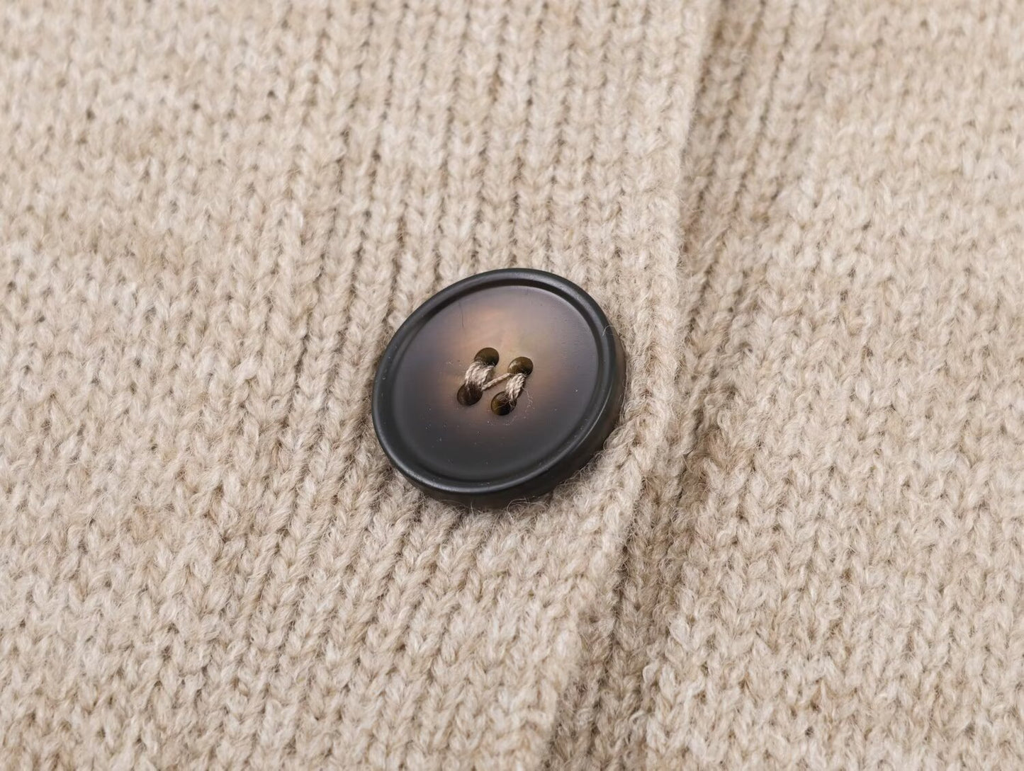 Women's new fashion ribbed trimmed loose knitted Coat