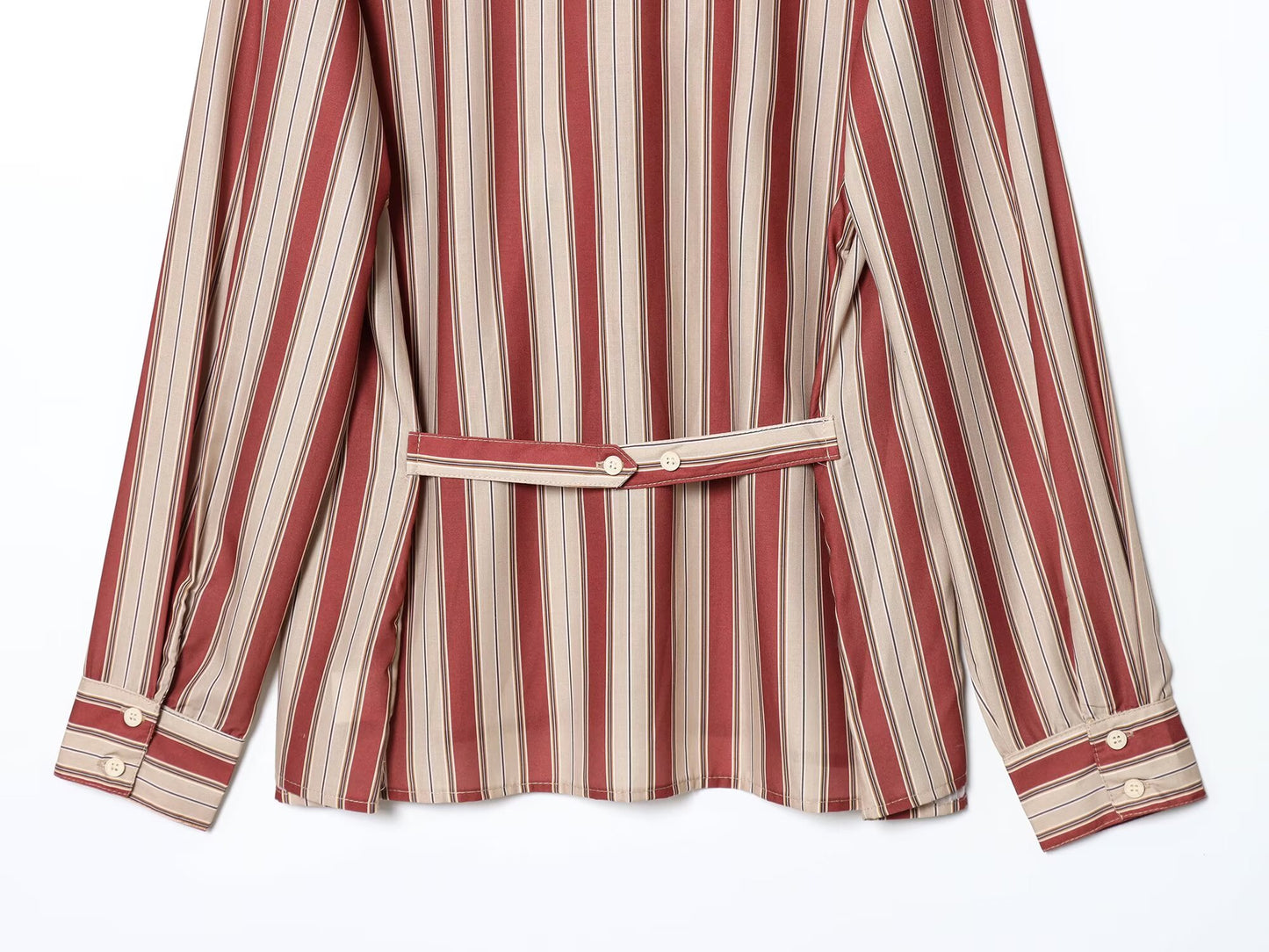 Women's new fashion back strap loose striped shirt