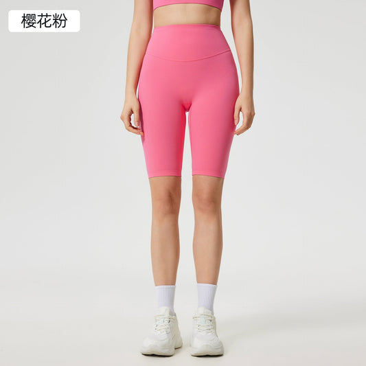 Women's new fashion, no embarrassing line, anti-curling, high waist, abdomen and hip lifting yoga pants, elastic sports pants.