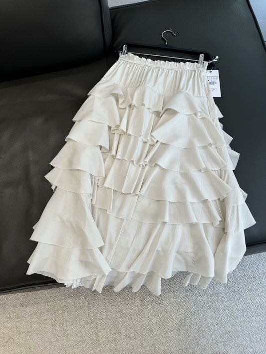 Women's new fashion casual layered decoration MIDI skirt