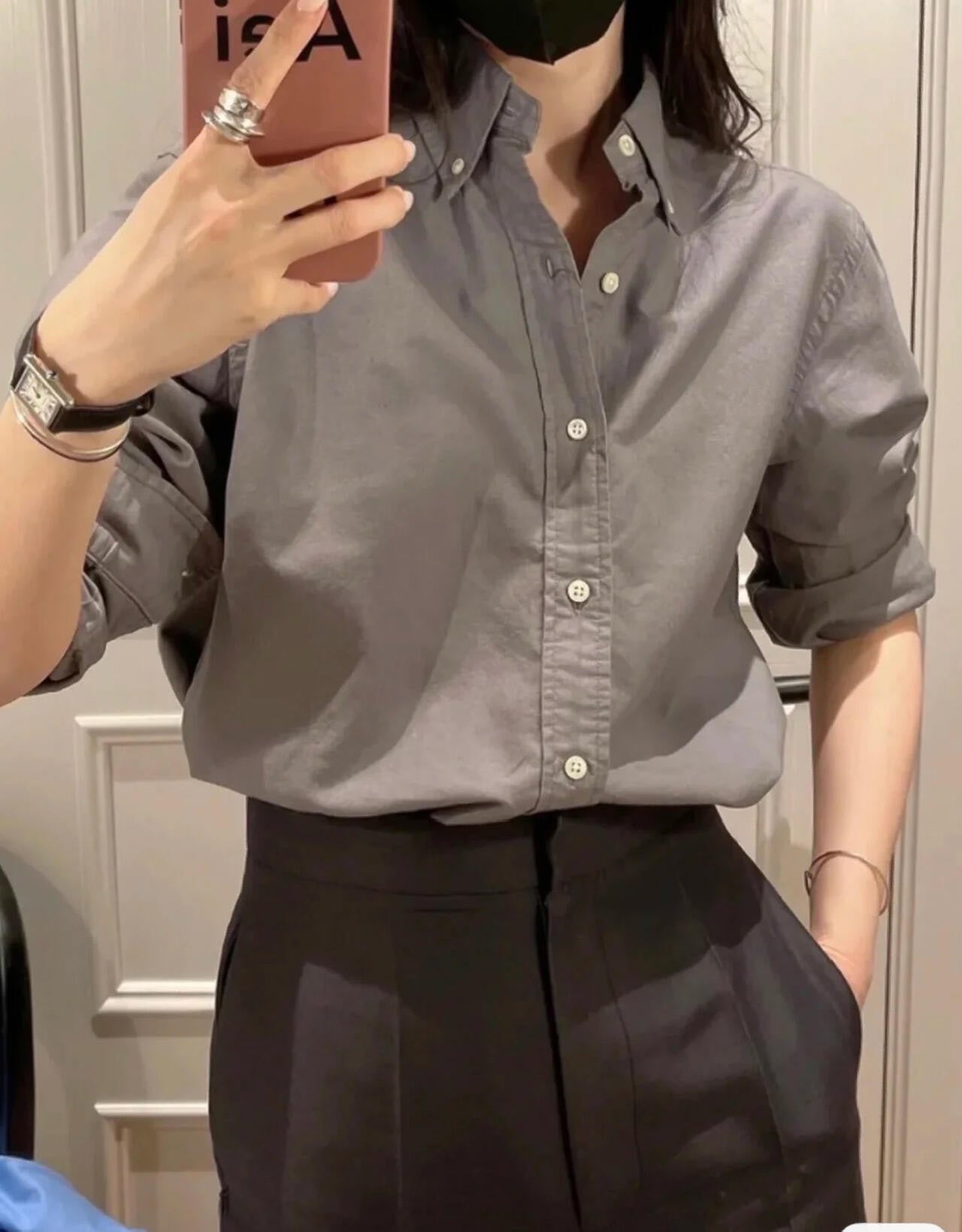 Men and women with the same new casual Joker cotton embroidered couple long sleeve shirt.