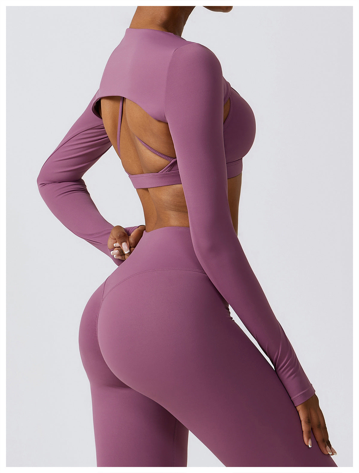 Women's New Autumn and Winter Tight-fitting Yoga Suit Nude Quick-drying Exercise Suit Slimming Fitness Suit Three-piece Suit