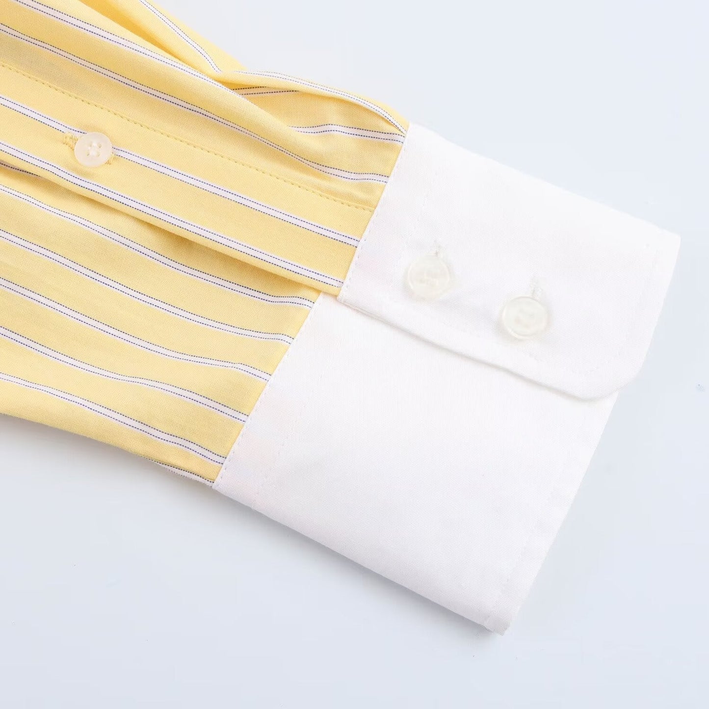 Women's new fashion pocket decoration loose patchwork striped shirt casual single breasted shirt retro long sleeved women's shirt chic top