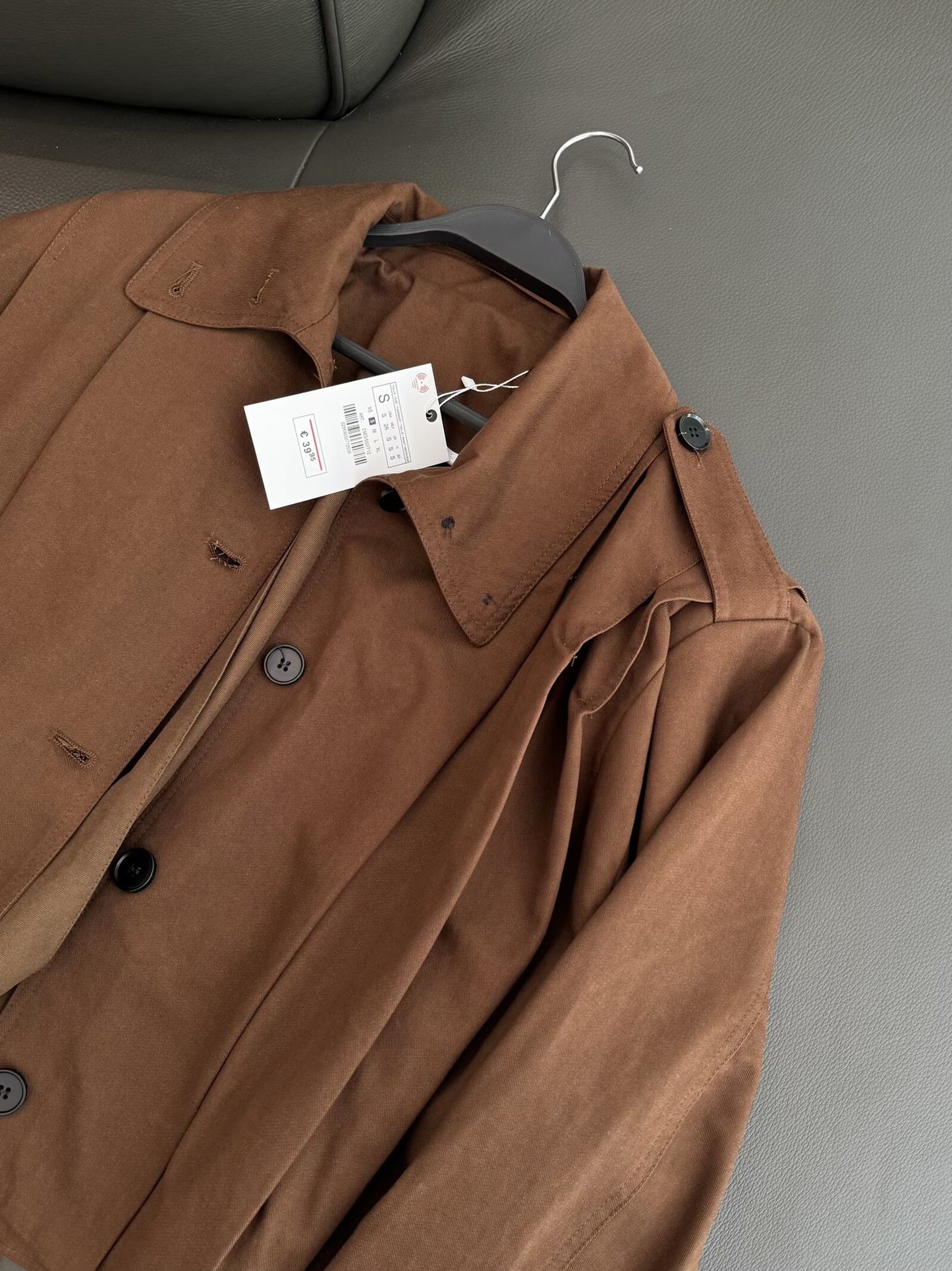 Women's autumn fashion short pleated strap decorative jacket Coat