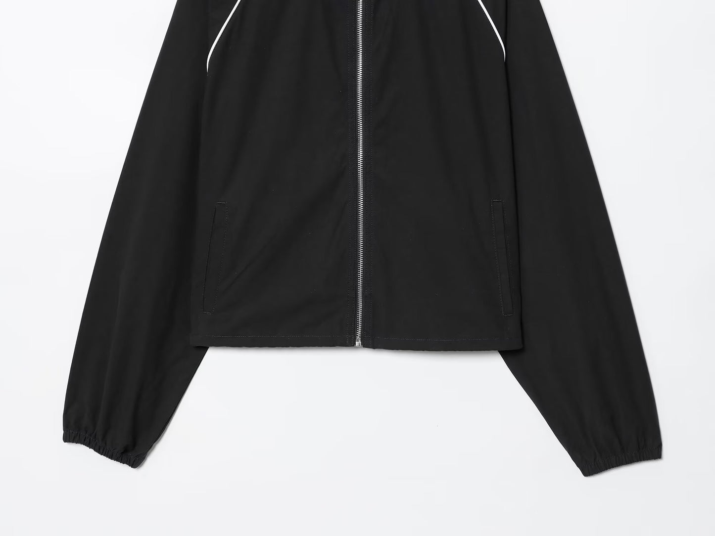 Women's new fashion side pocket casual stand collar nylon jacket