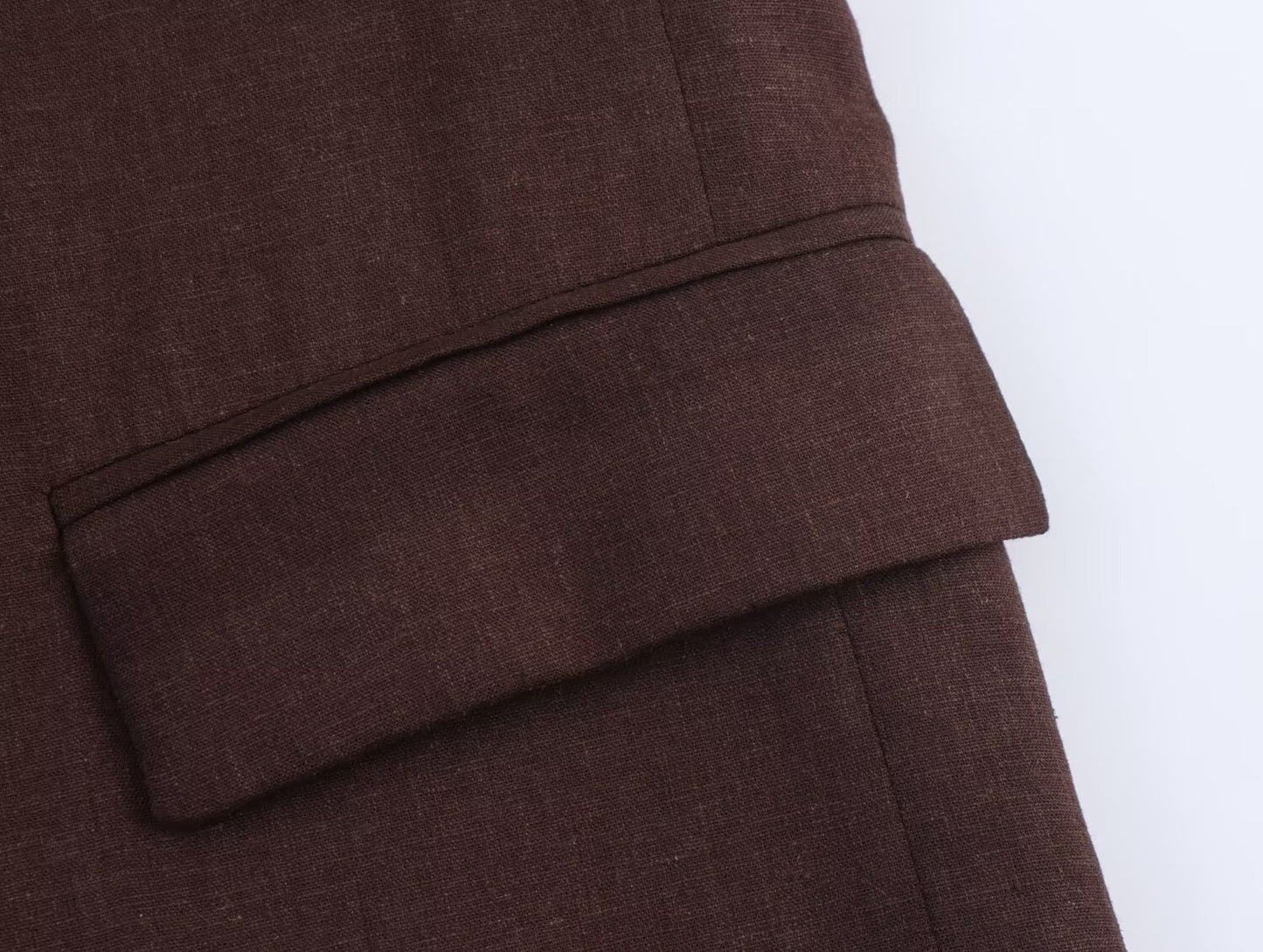 Women's new fashion linen blend short sleeved suit jacket