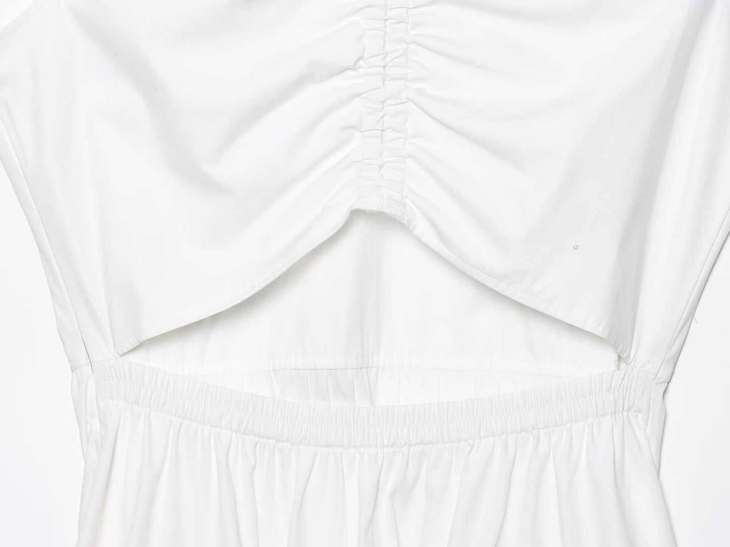 Women's new fashion pleated decoration O-Neck sleeveless backless MIDI dress