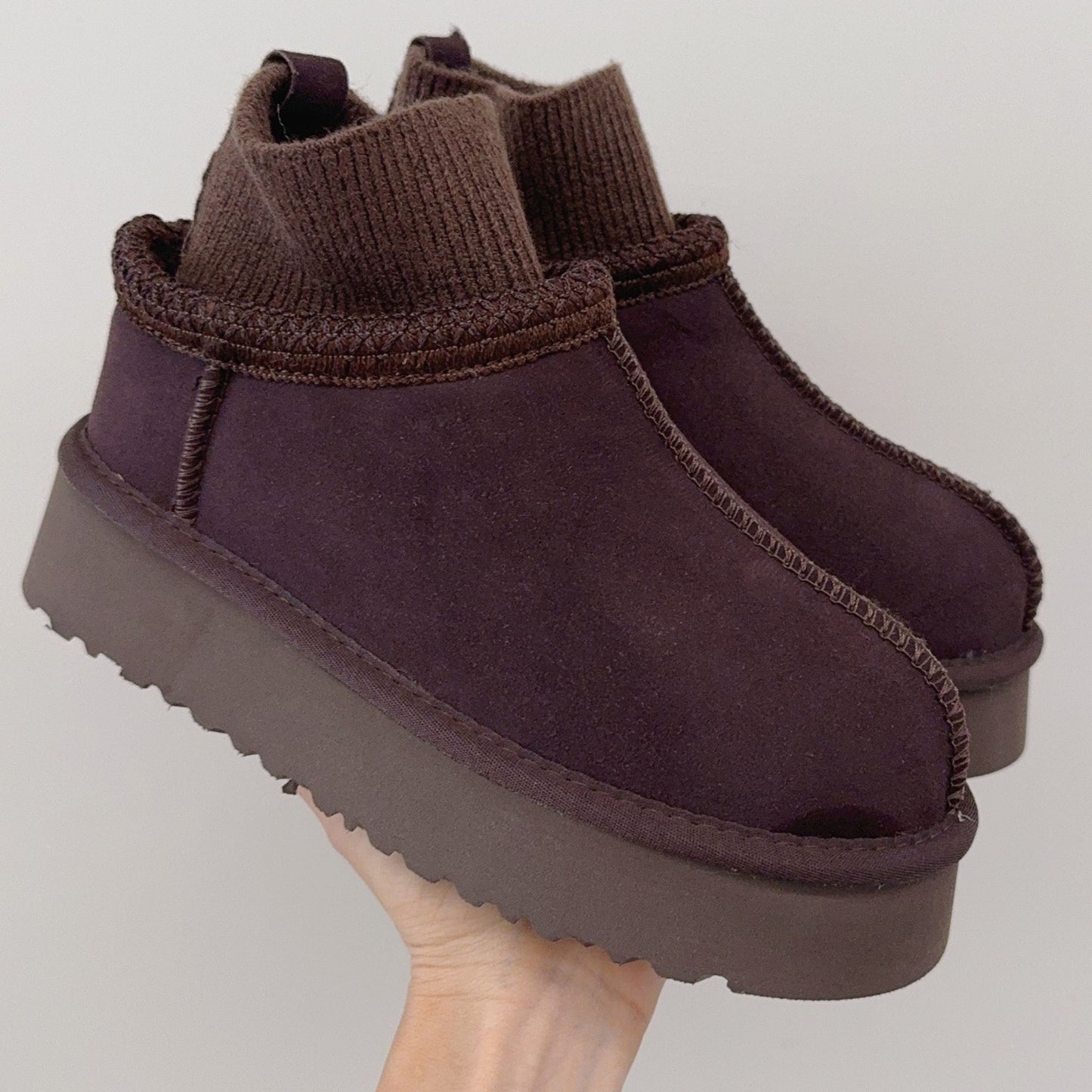 Women's new wool socks thick soled snow shoes
