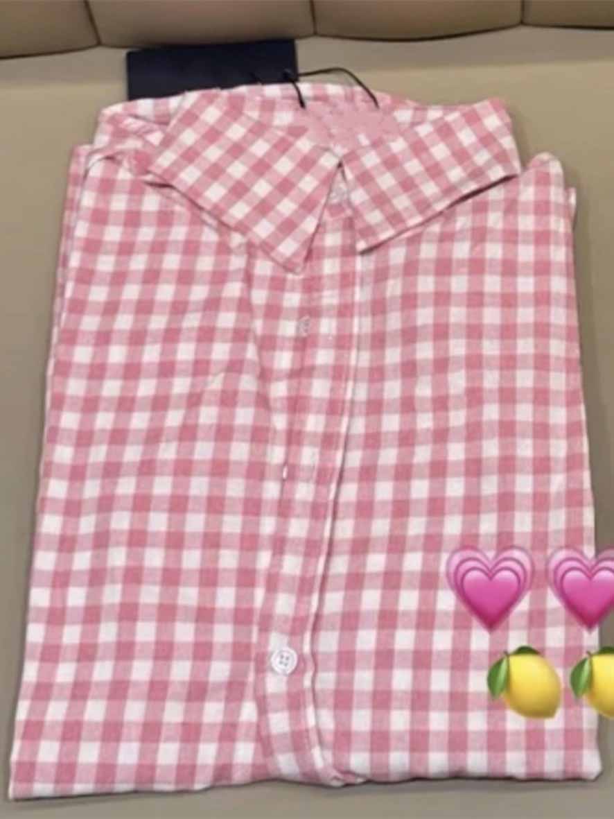 Women's New Casual Joker Lazy Wind Age Joker Slim Loose Lapel Long Sleeve Plaid Shirt