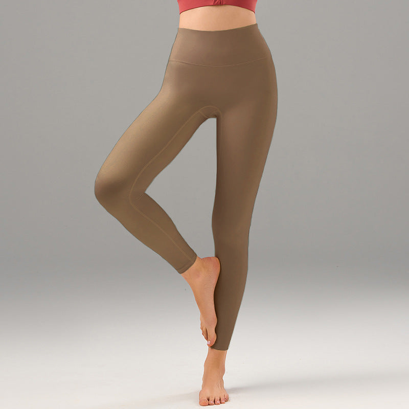 Pocket Women's New Nude Sweat-wicking Breathable Waist-lifting Hip Slim Slimming Fitness Pants