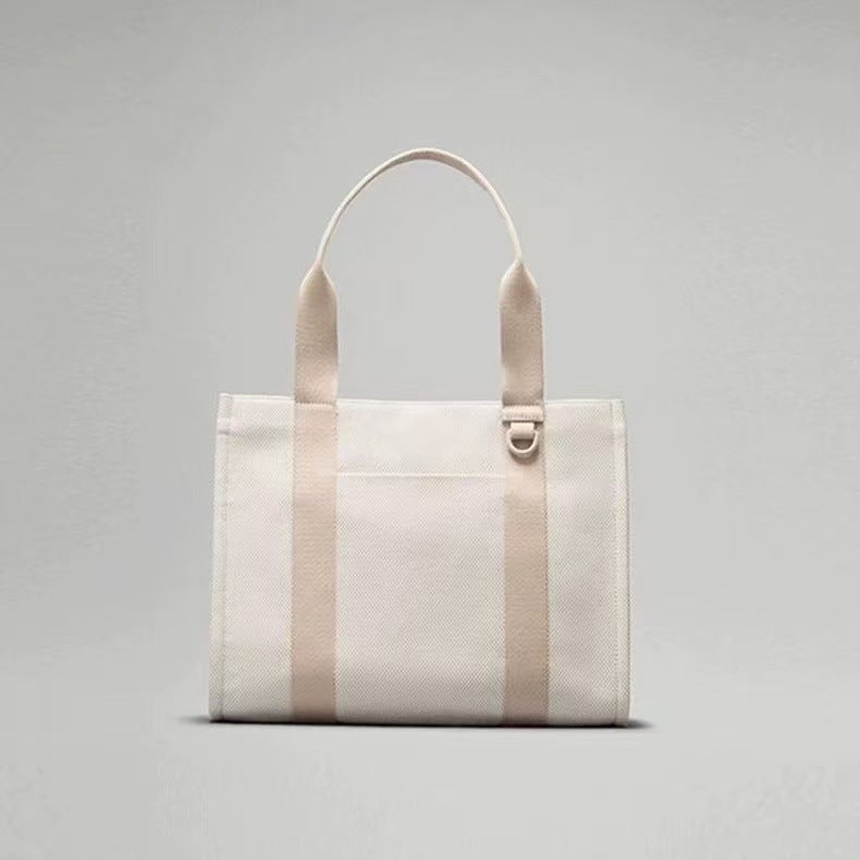 LU Women's New Fashion Canvas Two-color Portable Large-capacity Joker Shoulder Bag Tote Bag