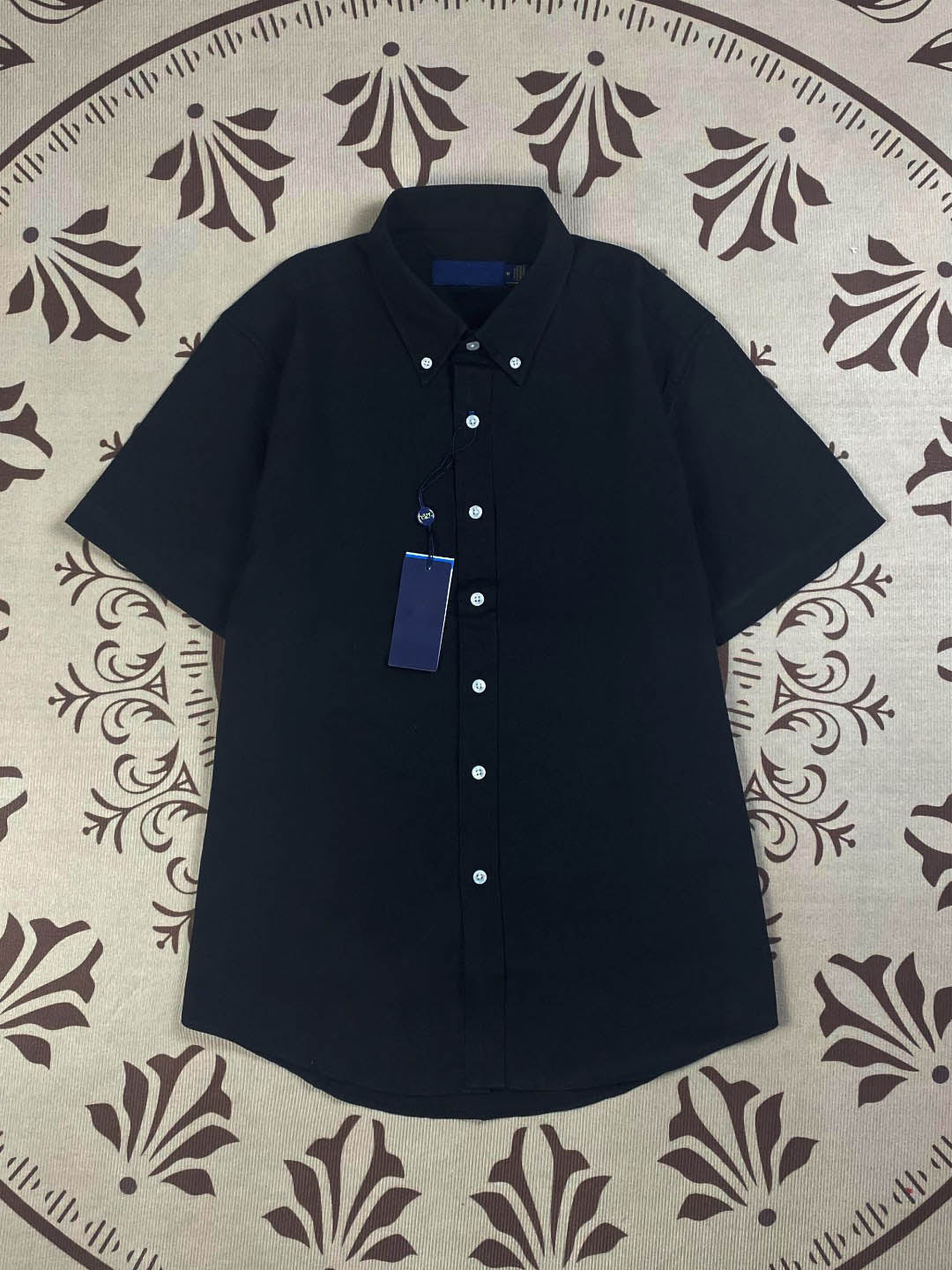 Men's and Women's New Fashion Casual Joker Cotton Twill Embroidered Short-sleeved Shirt