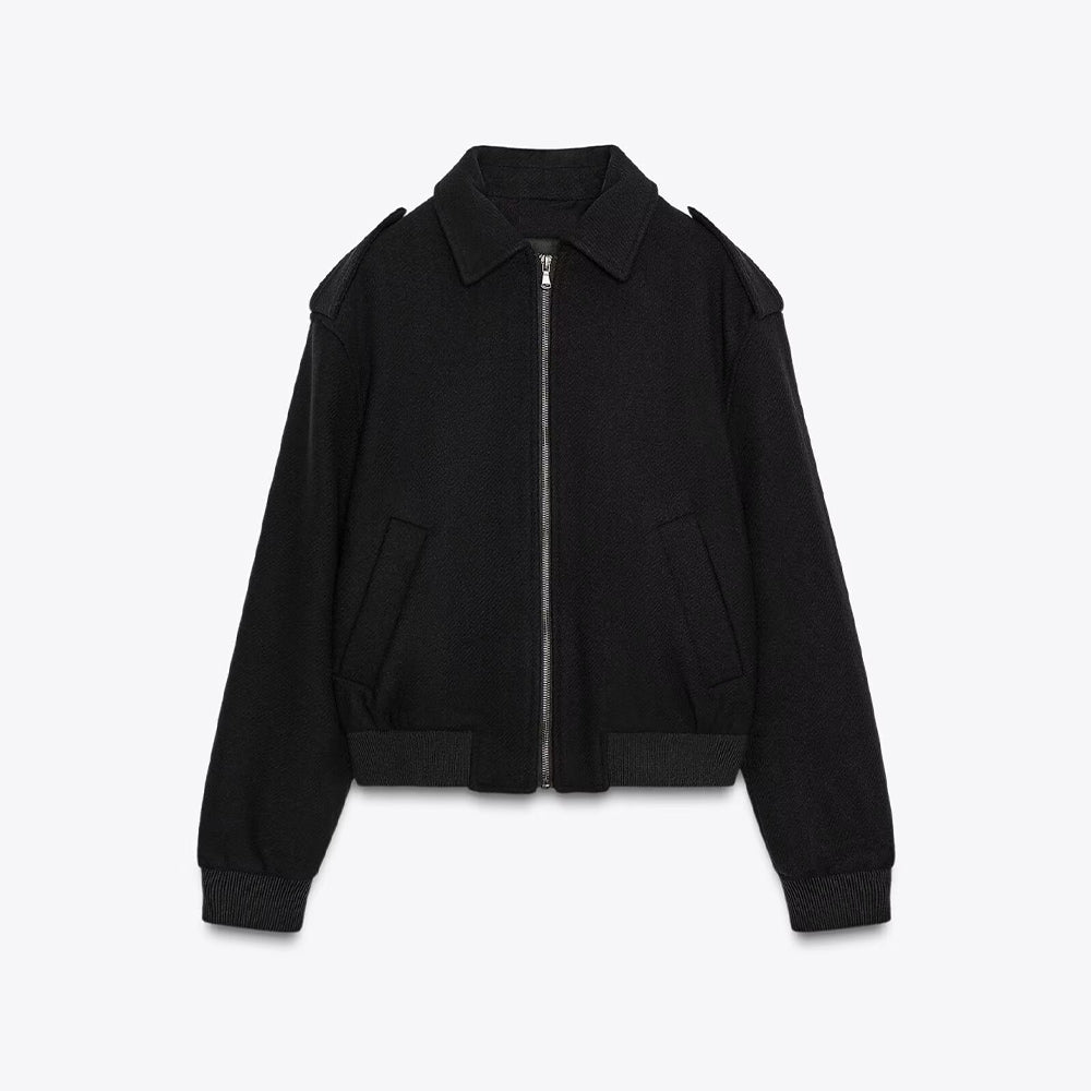 Women's new fashion casual Lapel wool blend jacket Coat