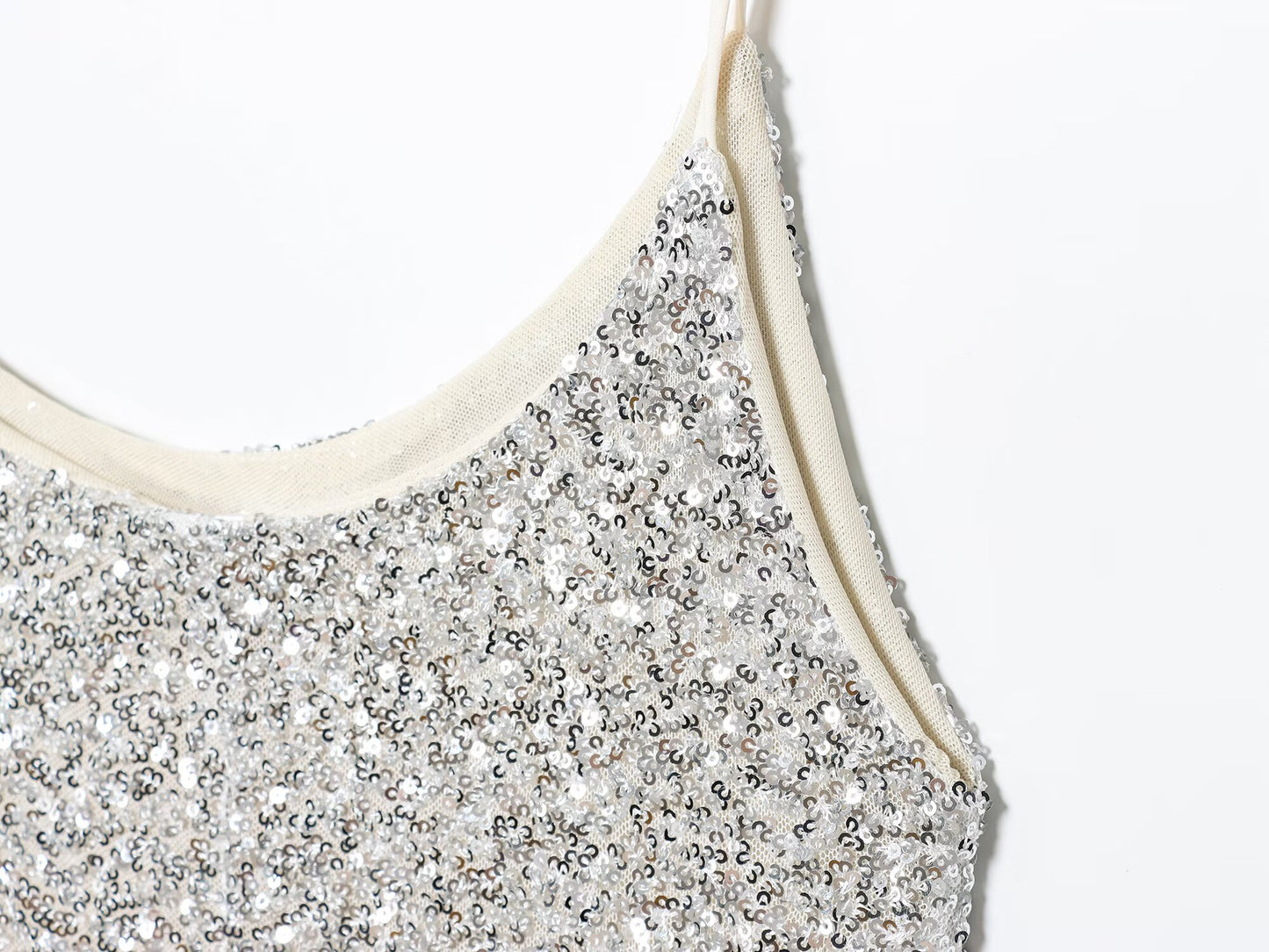 Women's New Fashion Bead Decoration Underwear Style suspender Midi Dress