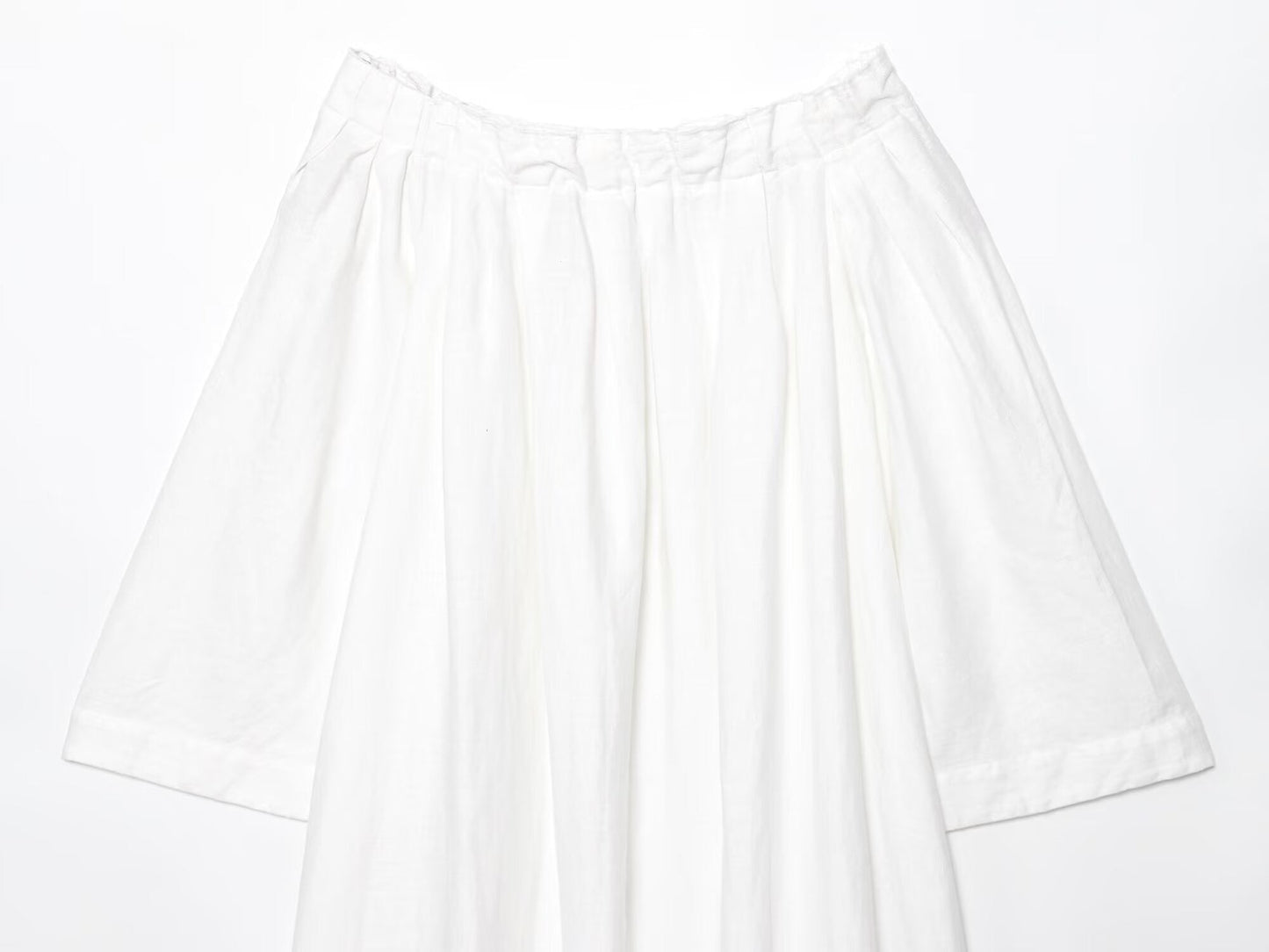 Women's New Fashion Loose Off Shoulder A-line Linen Blended Midi Dress