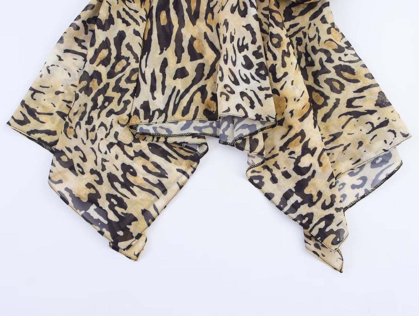 Women's New Fashion With Belt Animal Stripe Printed Top