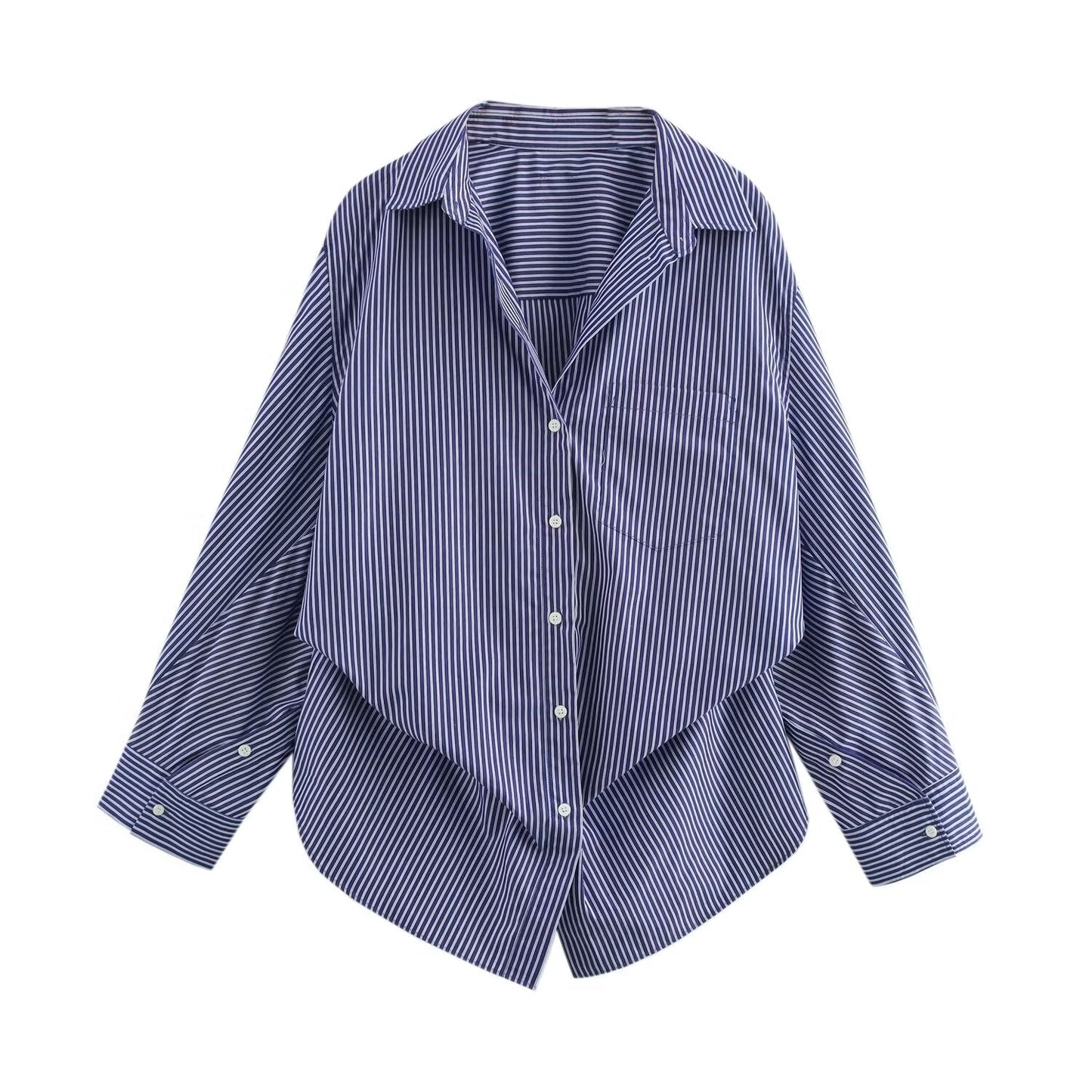 Women's' New Fashion Loose Single breasted casual Bat sleeved Poplin Shirt