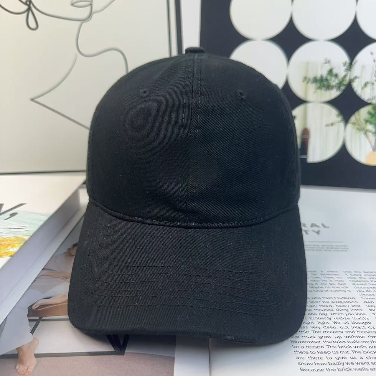 Men's and Women's Casual Joker Three-dimensional Letters Baseball Cap Big Head Wai Outdoor Cap.