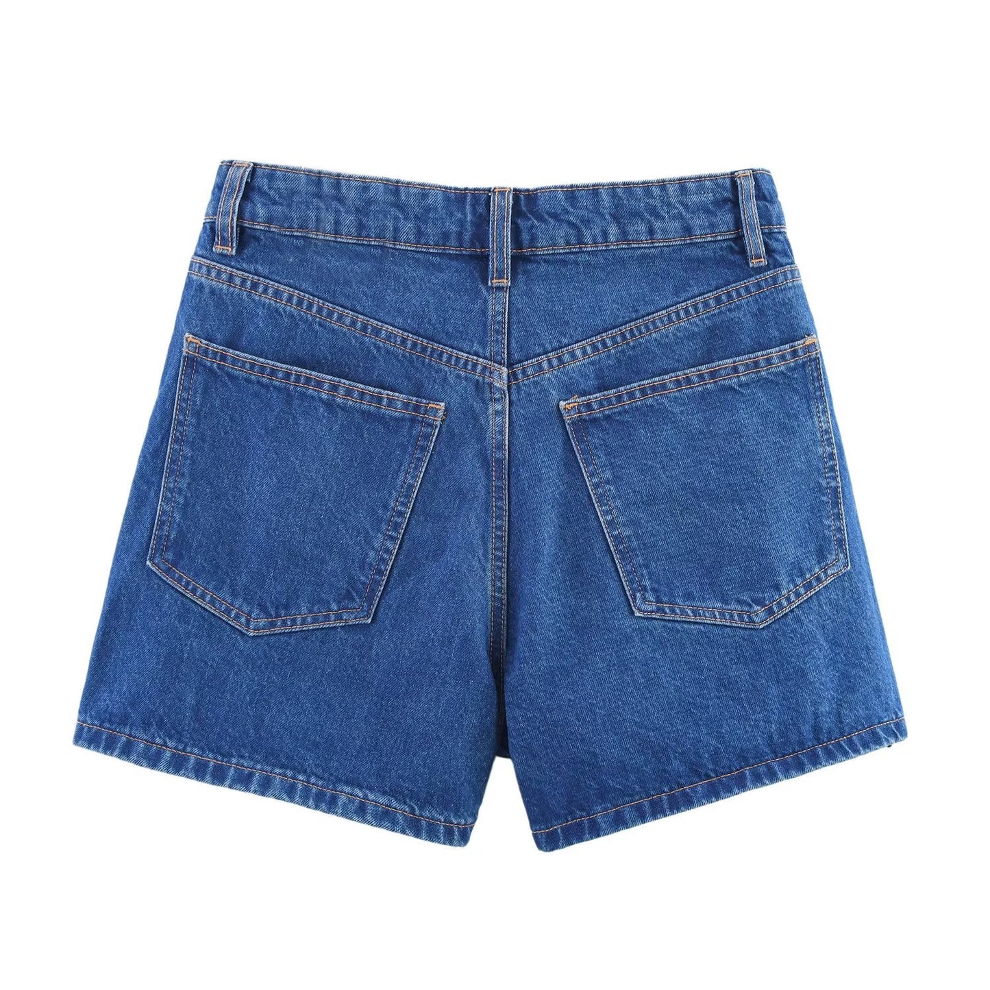 Women's new fashion Side pockets casual versatile high waisted denim shorts