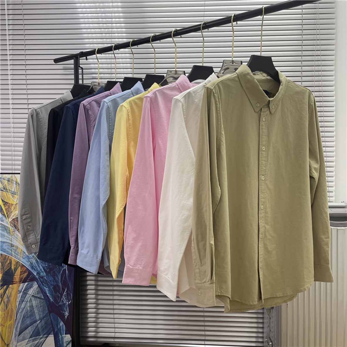 New Joker Embroidered Oxford Shirt for Men and Women Old Qian Feng Business Casual Cotton Shirt